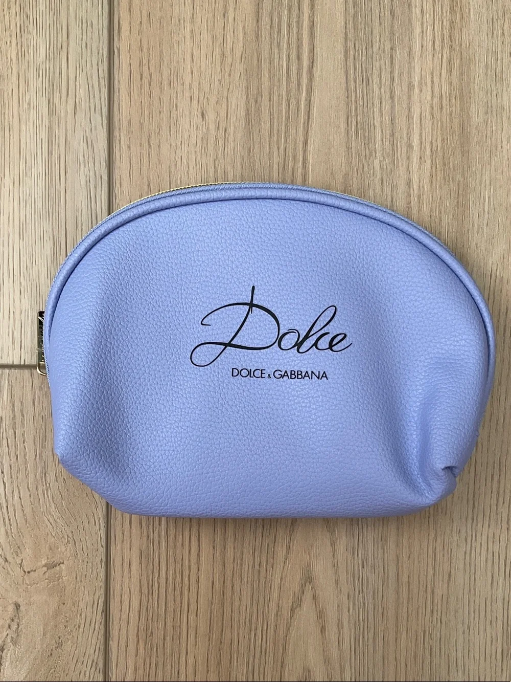 NWOT Dolce & Gabbana Faux Leather Cosmetic Pouch Lilac Clean Girl Pastel